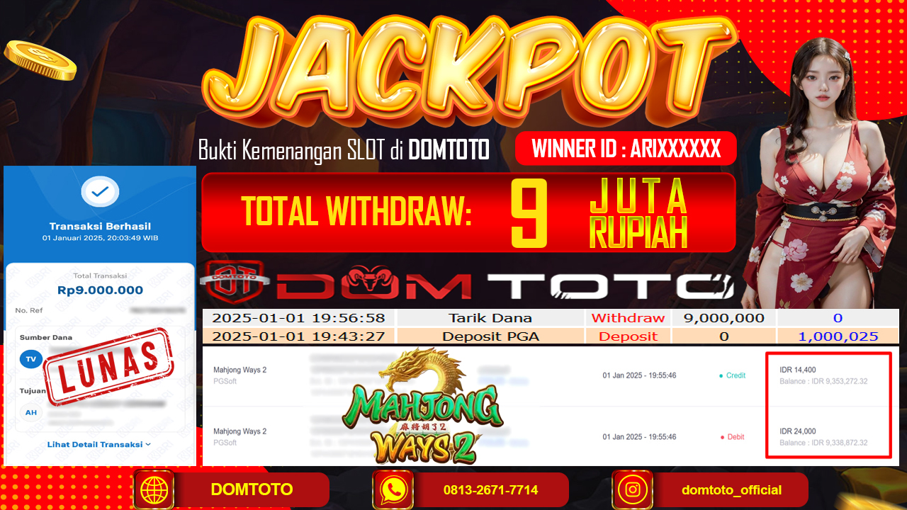 JACKPOT SLOT MAHJONG WAYS 2 01 JANUARI 2025